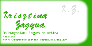 krisztina zagyva business card